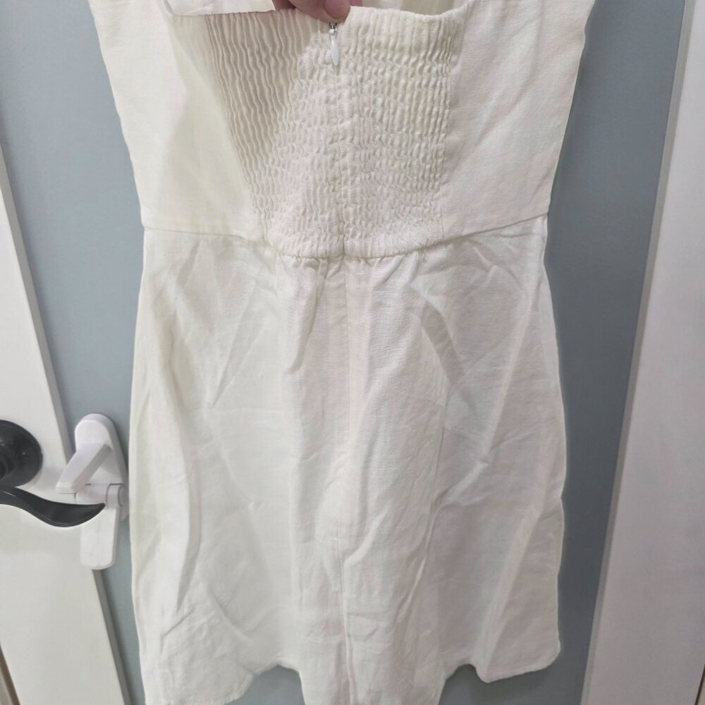 Babaton Women’s White Linen Blend Halter Mini Dress – Size 4 - Picture 9 of 13